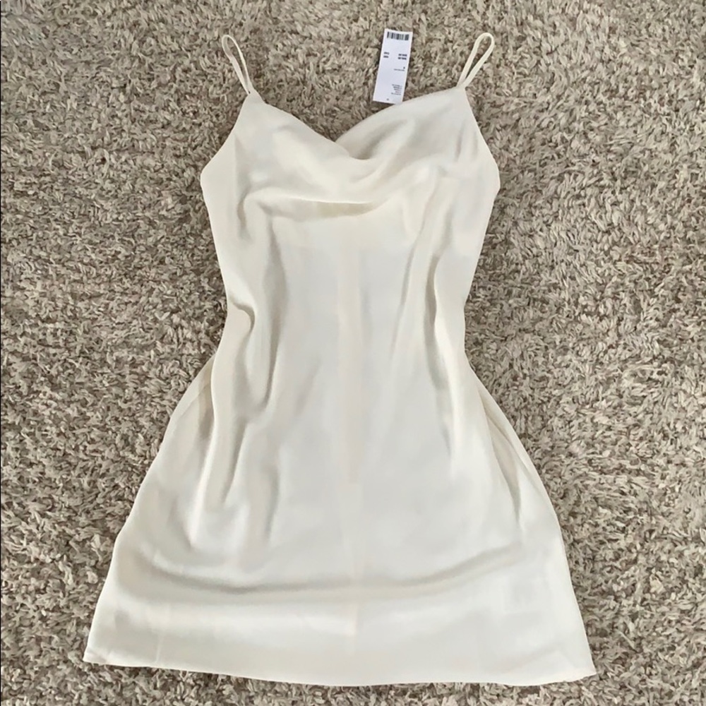 UO cream satin dress